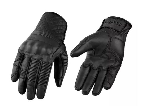 Rokker Lederhandschuhe schwarz