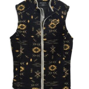 Harley Davidson Damen Shift Gears Sherpa-Weste für Damen – individueller Allover-Druck 96192-23VW