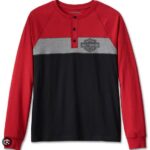 Harley-Davidson Men's Darting Long Sleeve Henley 96210-24VM