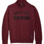 Harley-Davidson Herren Basic-Pullover mit 1/4-Reißverschluss Tawny Port 96312-23VM