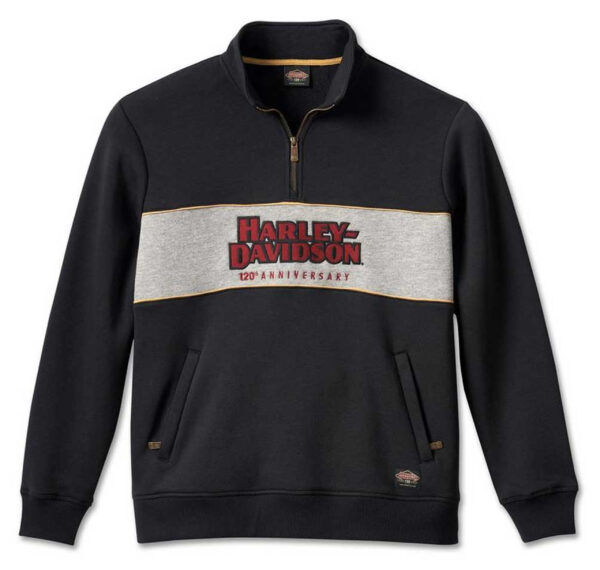 Harley-Davidson Herren Pullover 120th Anniversary 1/4 Zip 96518-23VM