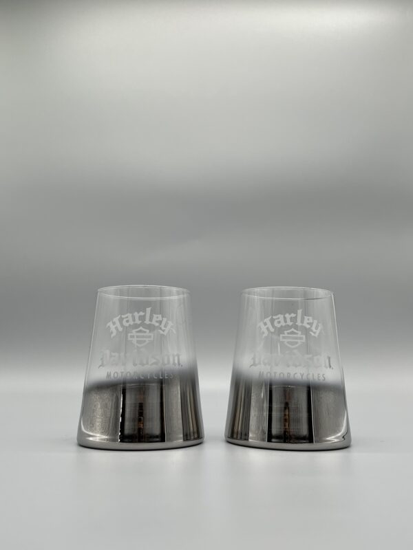 Harley-Davidson Weinglas-Set Silber Ombre ohne Stiel HDX-98752