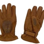 Rokker Herren Handschuhe Tattoo Skull Cognac