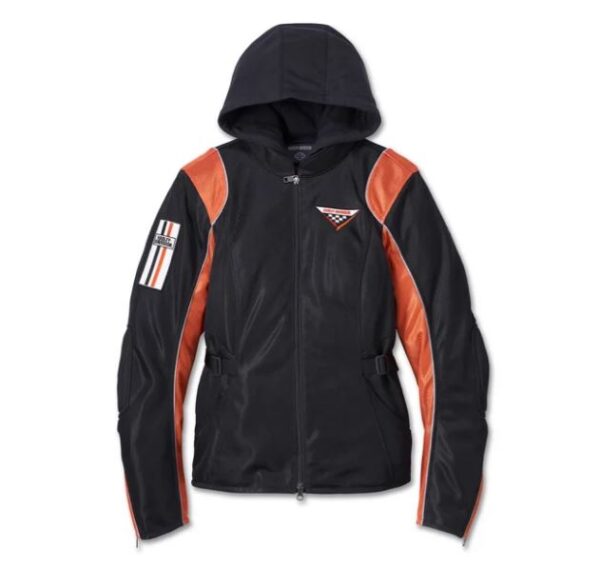 Harley-Davidson Damen 3-in-1 Motorradjacke Cora Mesh 2.0 schwarz/orange 98144-23EW