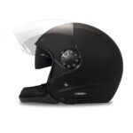 mattschwarzer Motorrad Vollvisierhelm