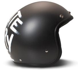mattschwarzer Helm ohne Visier mit Schrift "I hate everyone"