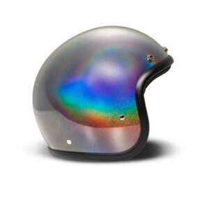 Helm ohne Visier glänzend grau schimmernd