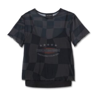 Schwarzes Harley Davidson Damen Mesh Shirt mit extra Tank Top
