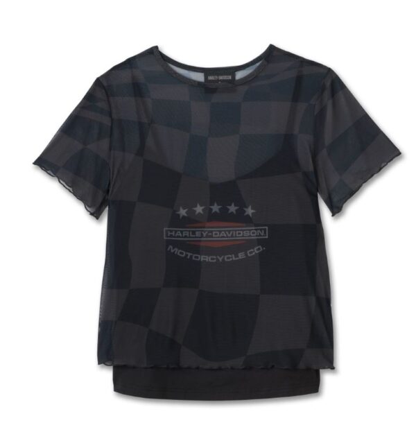 Schwarzes Harley Davidson Damen Mesh Shirt mit extra Tank Top