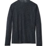 Leichtes Harley Davidson Damen Mesh Langarmshirt in dunkelgrau mit Animal Print und silbernem Harley Davidson Schriftzug an der Vorderseite