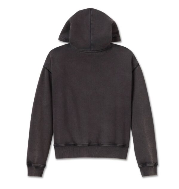Schwarzer, used look Harley Davidson Kapuzenpullover mit Taschen an der Vorderseite und Bar & Shield Logo