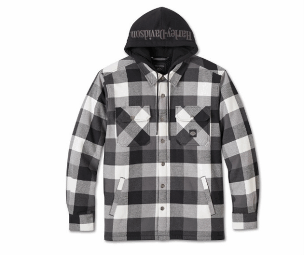 Hemdjacke von Harley-Davidson weiß schwarz Karo
