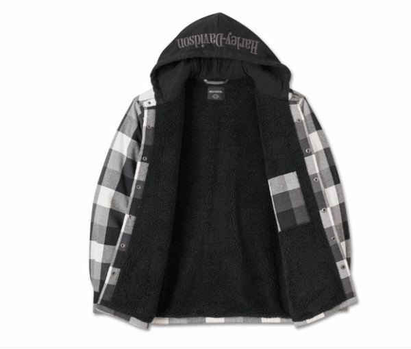 Hemdjacke von Harley-Davidson weiß schwarz Karo