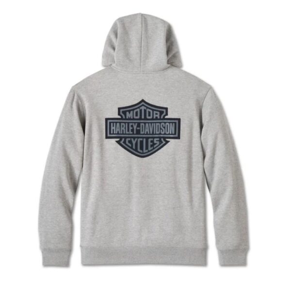 grauer Männer Hoodie von Harley-Davidson mit rotem Karomuster innen