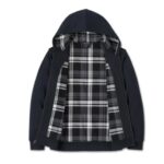 Harley-Davidson Herren Hoodie schwarz mit karriertem Innenfutter
