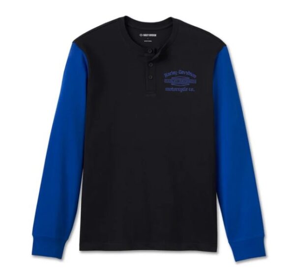 Langarm Shirt blau schwarz von Harley-Davidson