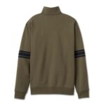 Olivgrüner Pullover von Harley-Davidson mit Zip bis zur Brust