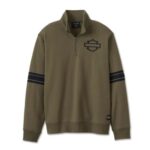 Olivgrüner Pullover von Harley-Davidson mit Zip bis zur Brust