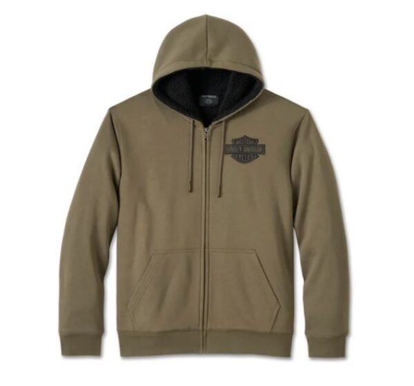 Harley-Davidson Bar & Shield Sherpa Full Zip Hoodie olivegrün 96106-25vm