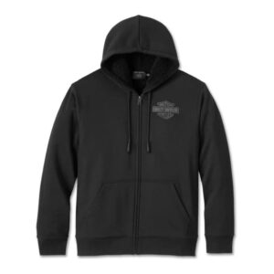 Flauschiger Hoodie für Männer in Schwarz von Harley-Davidson