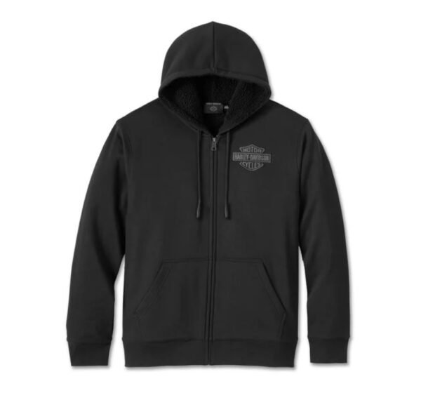 Flauschiger Hoodie für Männer in Schwarz von Harley-Davidson