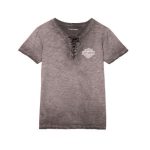 Harley-Davidson Damen T-Shirt Throttle Lace-up grau 96224-23VW