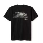 Schwarzes Kurzarm Shirt mit Skizzengrafik