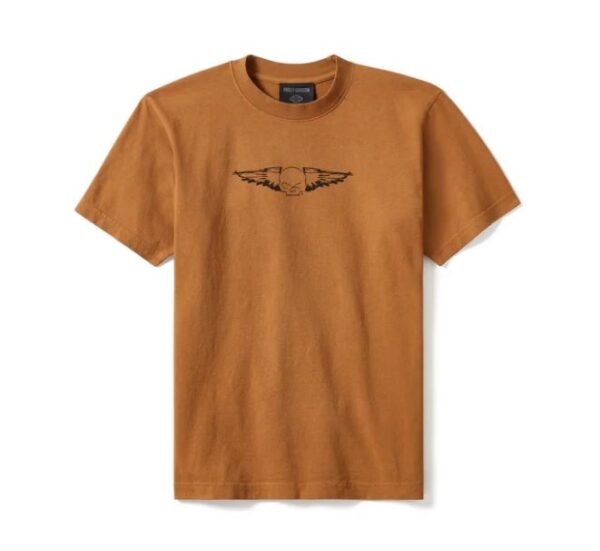 Harley-Davidson Kurzarmshirt hellbraun mit Skizzenzeichnung