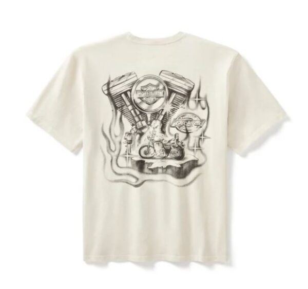 Weßes Kurzarm Shirt von Harley in Koorperation mit Dickies