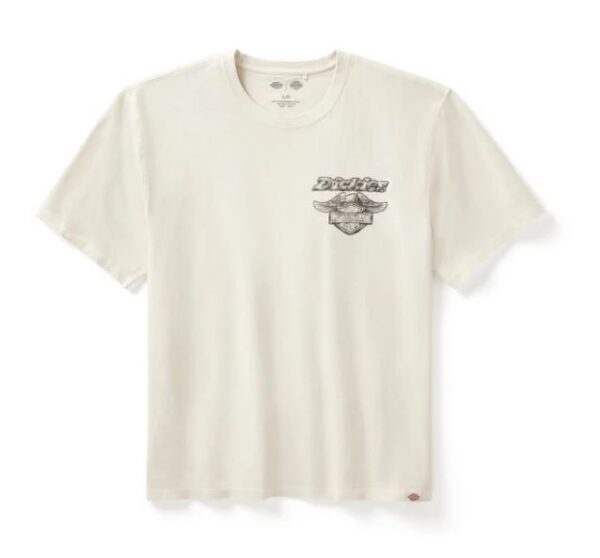 Weßes Kurzarm Shirt von Harley in Koorperation mit Dickies