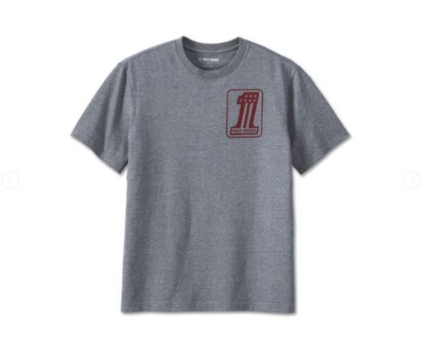 Kurzarm Shirt grau mit rotem 1er am Rücken
