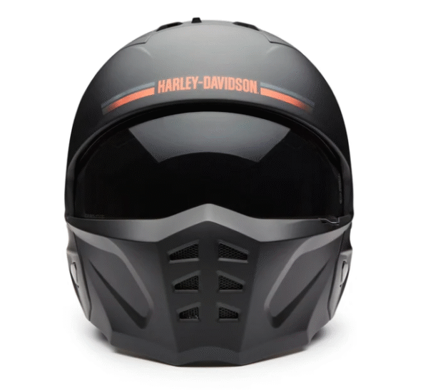Helm von Harley-Davidson mit abnehmbarer Kinnmaske in mattschwarz