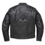 Lederjacke schwarz mit Totenkopf am Rücken