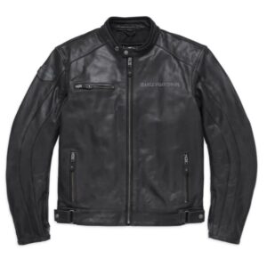 Lederjacke schwarz mit Totenkopf am Rücken
