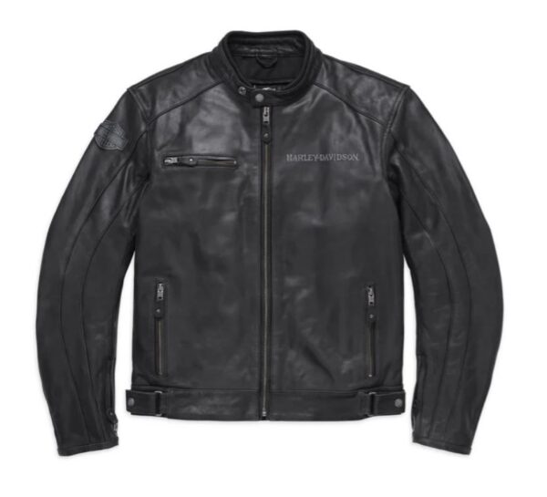 Lederjacke schwarz mit Totenkopf am Rücken