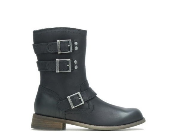 Motorradstiefel Damen Schwarz von Harley-Davidson mit seitlichen Schnallen