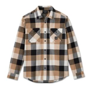 Beige-schwarzes Karohemd von Harley-Davidson