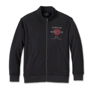 Zip Pulli mit flauschigem Innenfutter und Logo auf der linken Brust