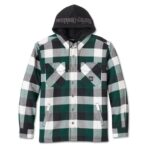 Harley-Davidson Flanell Hemdjacke grün weiß karo