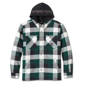 Harley-Davidson Flanell Hemdjacke grün weiß karo