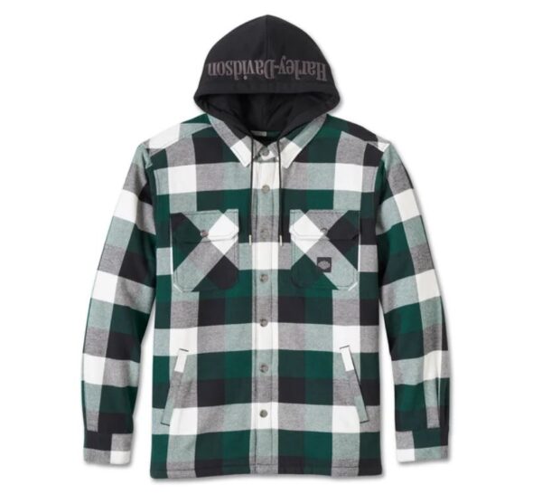 Harley-Davidson Flanell Hemdjacke grün weiß karo