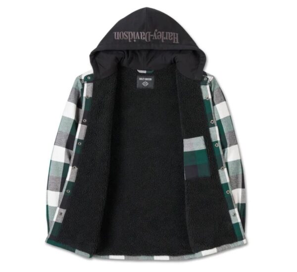 Harley-Davidson Flanell Hemdjacke grün weiß karo
