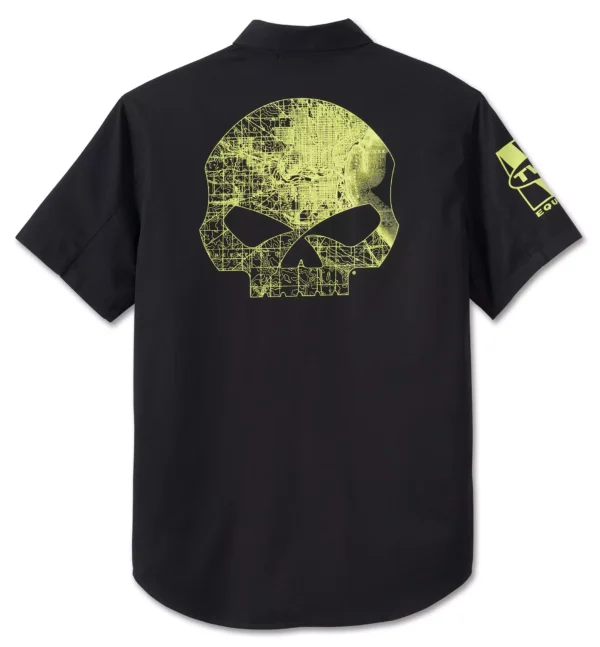 Harley-Davidson Herren Hemd kurz Willie G Skull schwarz 96231-24VM