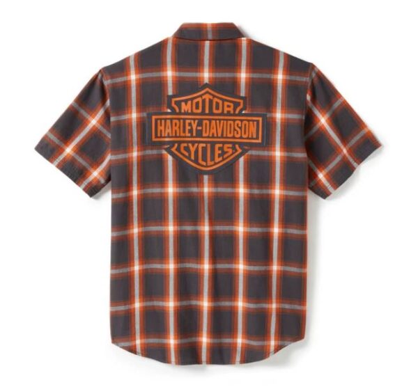 Harley-Davidson Herren Hemd Bar & Shield Short Sleeve Plaid Orange 96402-25VM