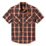 Harley-Davidson Herren Hemd Bar & Shield Short Sleeve Plaid Orange 96402-25VM