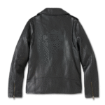 schwarze Damenlederjacke im Bikerstil von Harley-Davidson