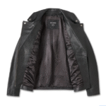 schwarze Damenlederjacke im Bikerstil von Harley-Davidson