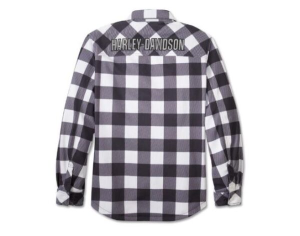 abriebfestes kariertes Hemd von Harley schwarz/weiß