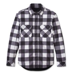 abriebfestes kariertes Hemd von Harley schwarz/weiß