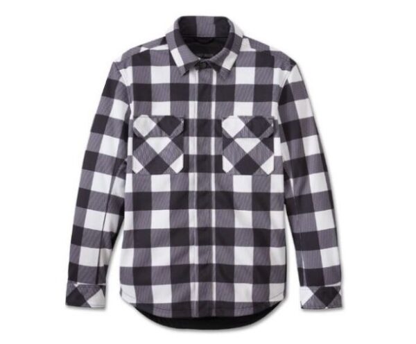 abriebfestes kariertes Hemd von Harley schwarz/weiß